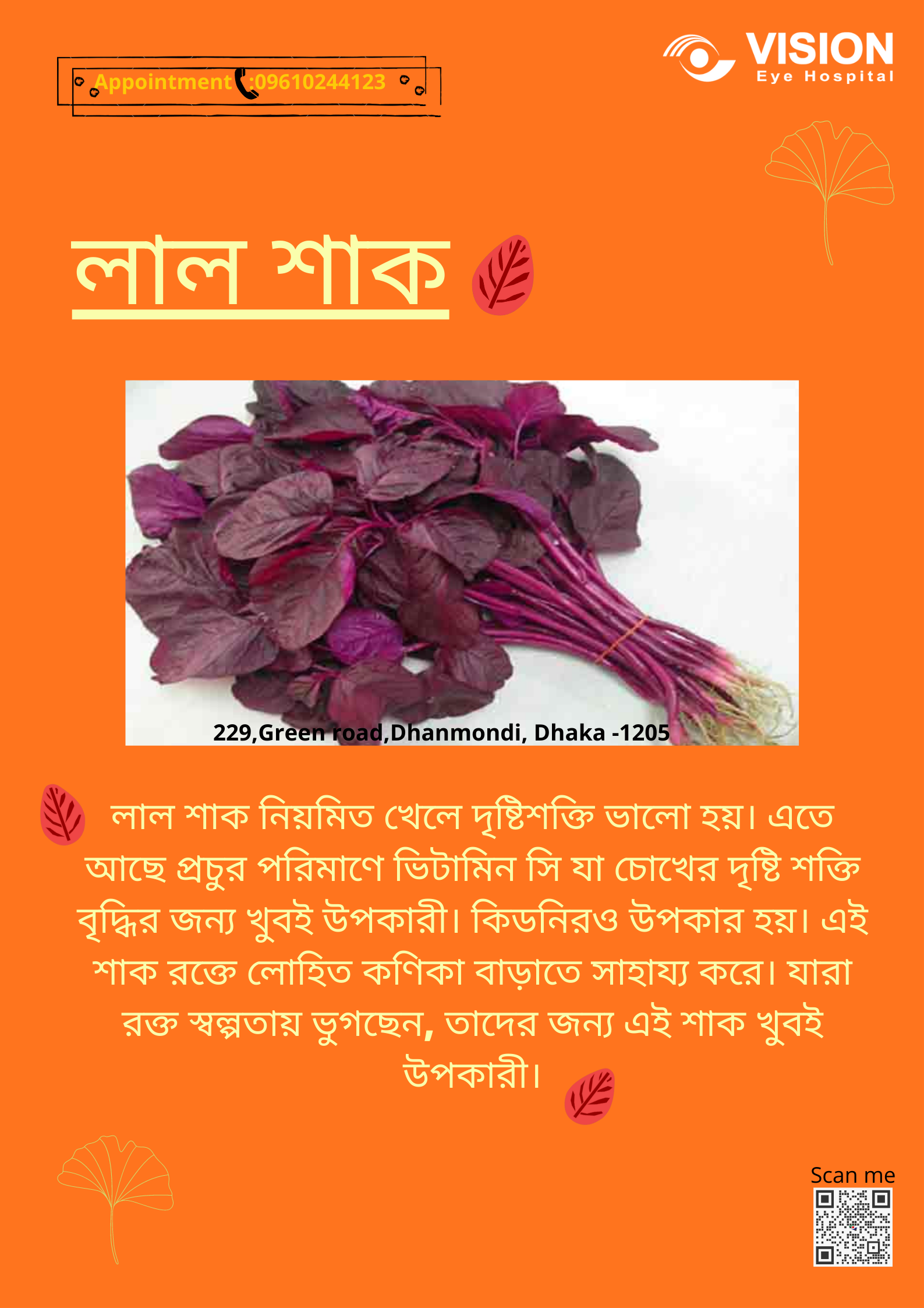 চোখের সুরক্ষায় লালশাক।